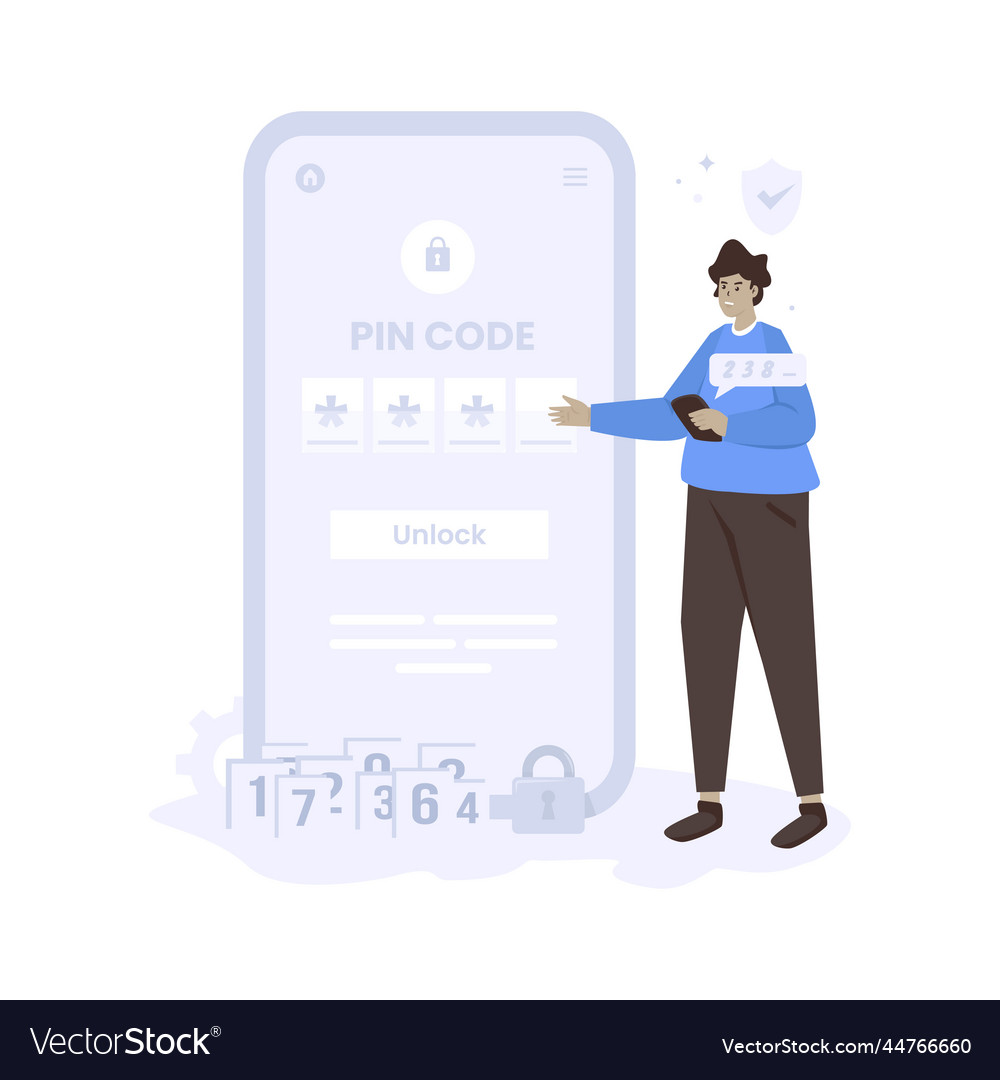 Pin code to unlock password security access