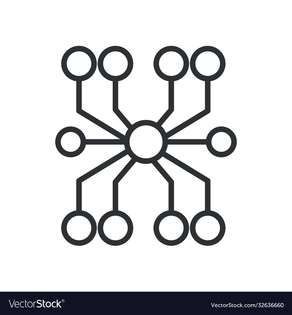 Points circuit line style icon design