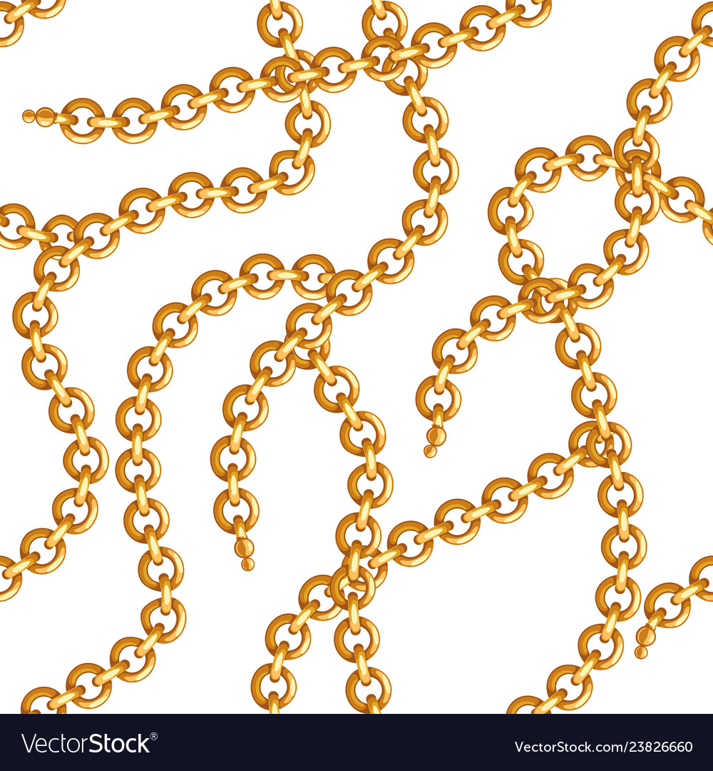 Seamless pattern with golden chains vector image Seamless pattern with golden chains