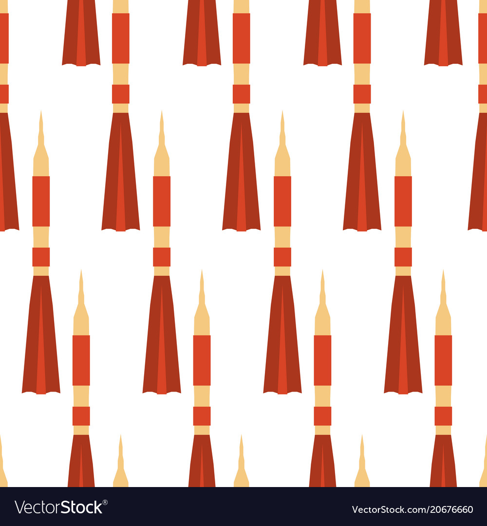 Seamless pattern with space rocket