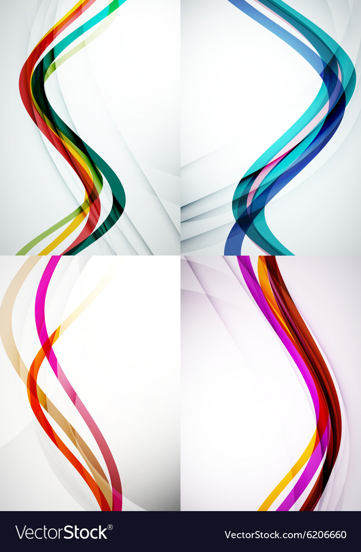 Set abstract backgrounds curve wave lines