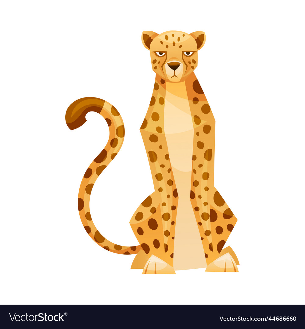 Sitting cheetah as african large cat with long Vector Image