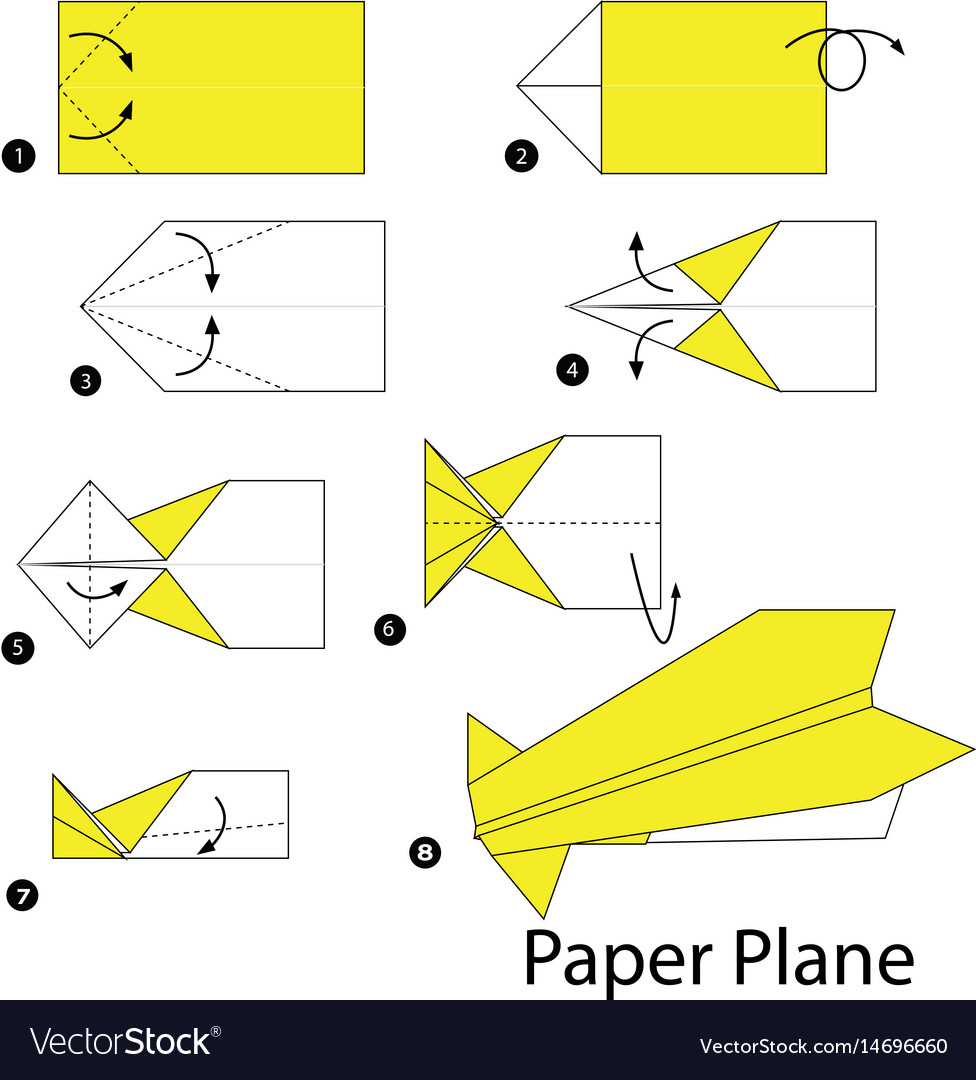 Step By Step Instructions How To Make Origami Vector Image