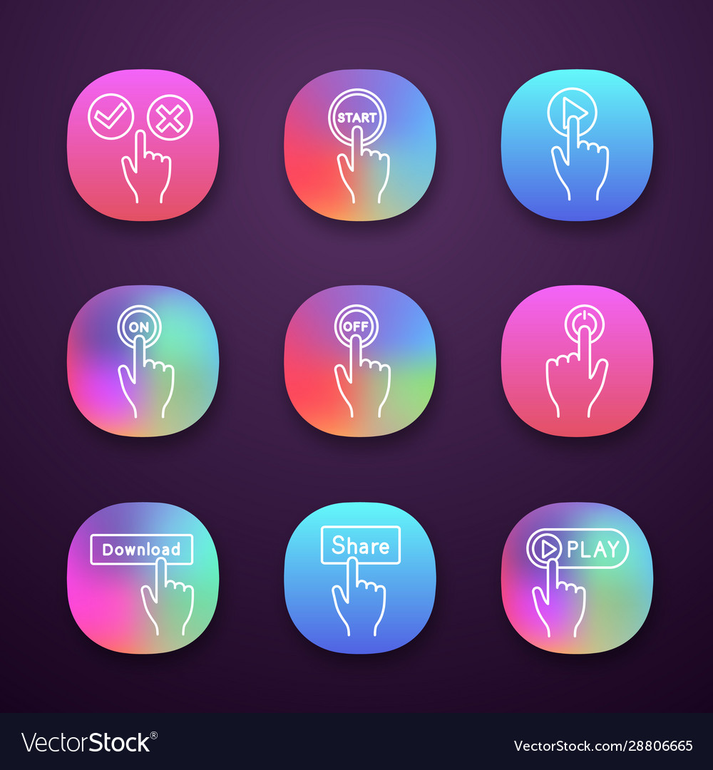 App buttons icons set vector image App buttons icons set