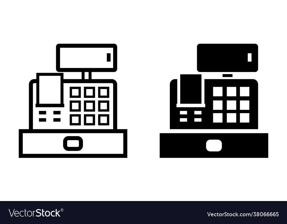 Cash register icon cashier machine simple