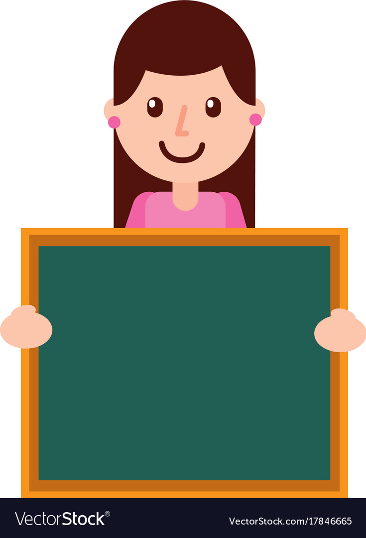 character-teacher-holding-board-class-element-vector-image