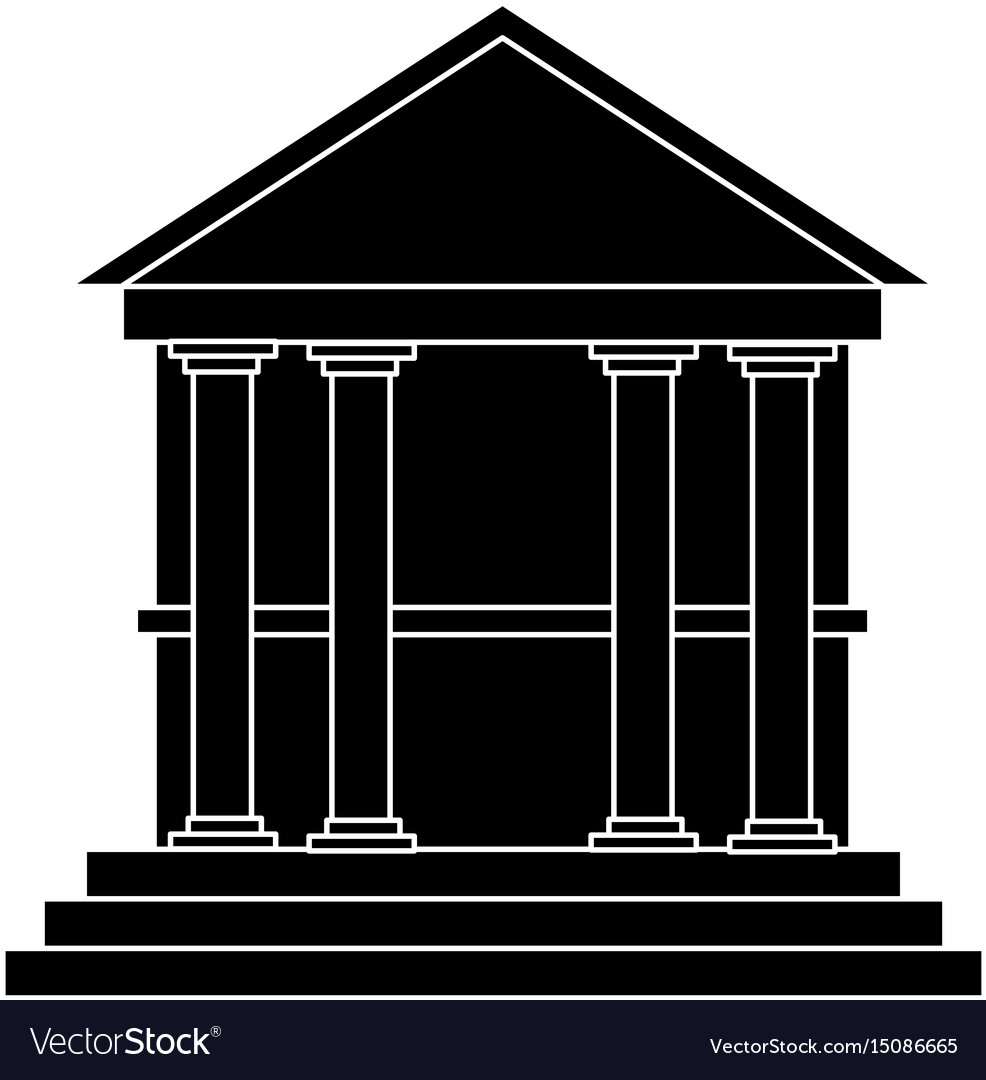 Classical building with columns university bank