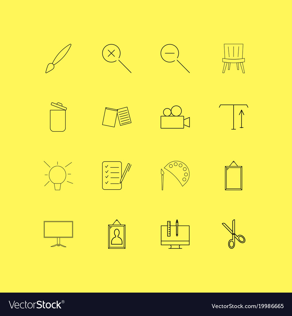 Design elements linear icon set simple outline