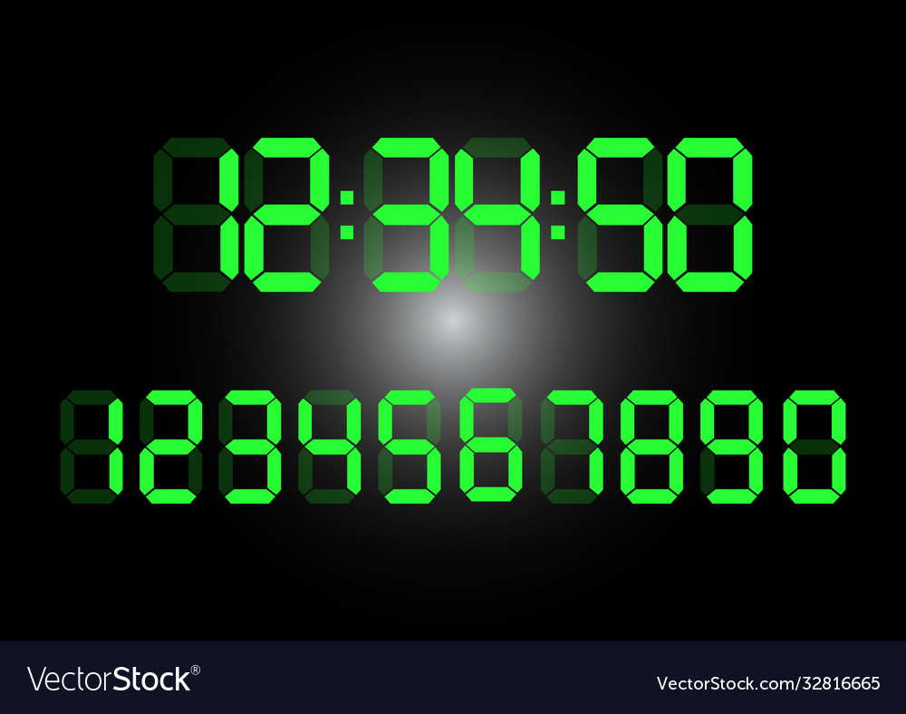 Digital numbers set calculator vector image Digital numbers set calculator