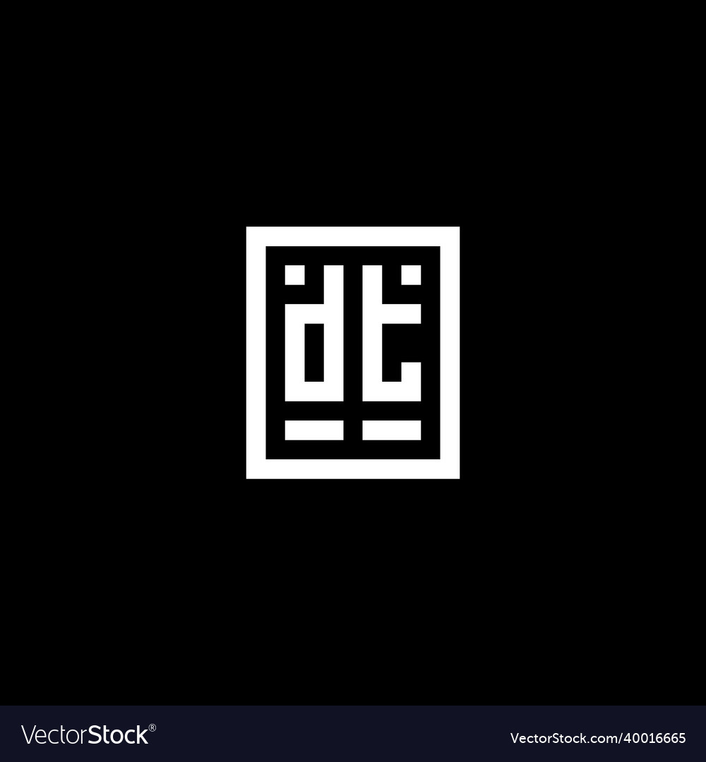 Dt initial logo with square rectangular shape