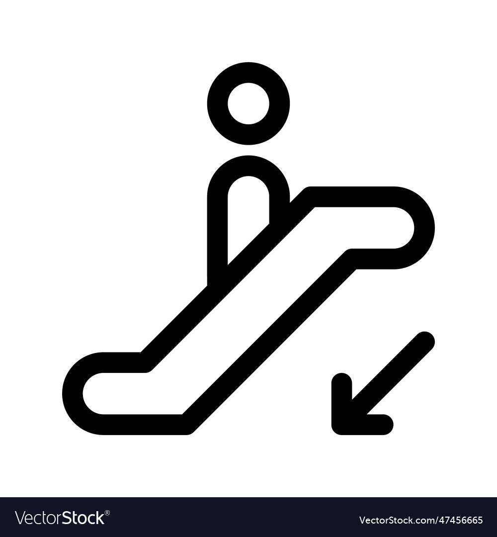 Escalator down line icon graphics Royalty Free Vector Image