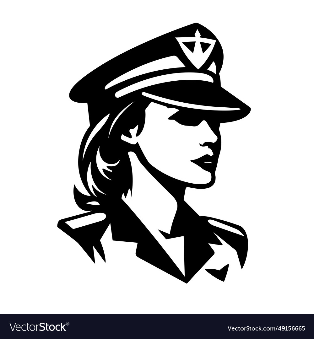 Female pilot black icon on white background pilot Vector Image