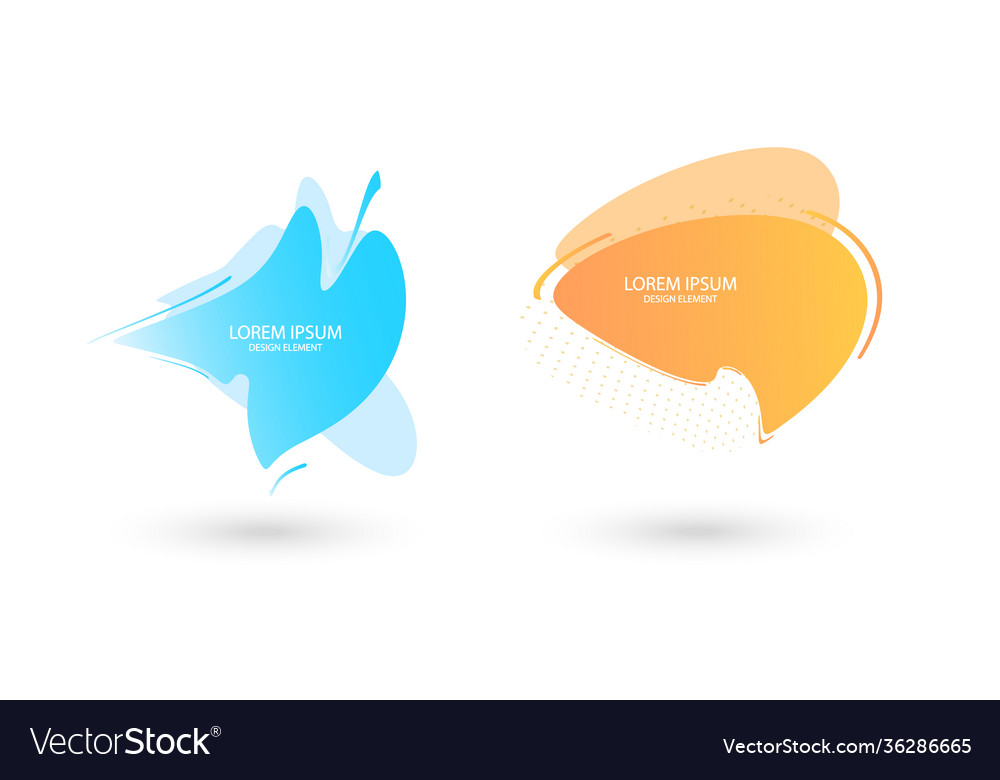 Fluid frame isolated set abstract liquid vector image Fluid frame isolated set abstract liquid