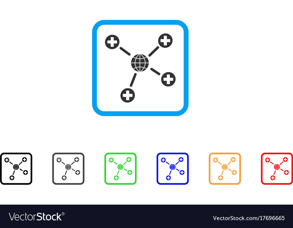 Globale medizinische Links gerahmtes Symbol