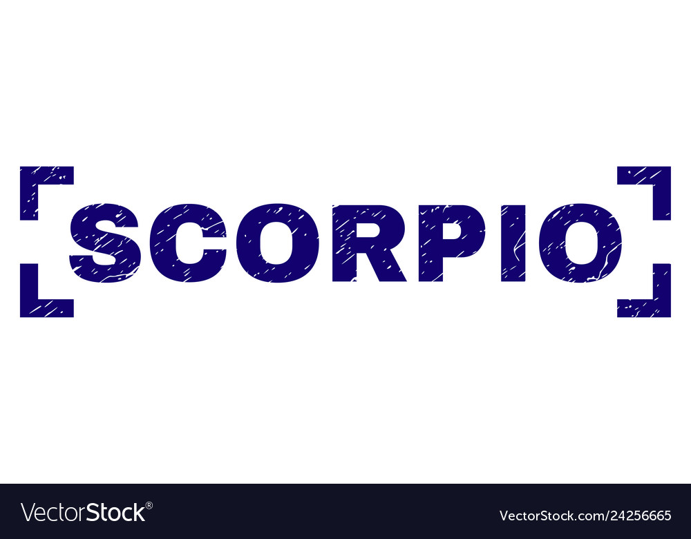 Grunge texturierte scorpio Stempeldichtung zwischen Ecken