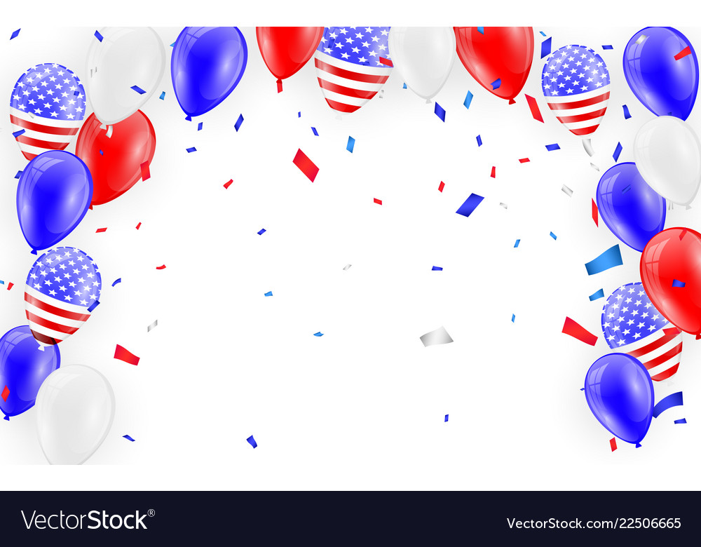 Holidays card design american flag balloons vector image Holidays card design american flag balloons