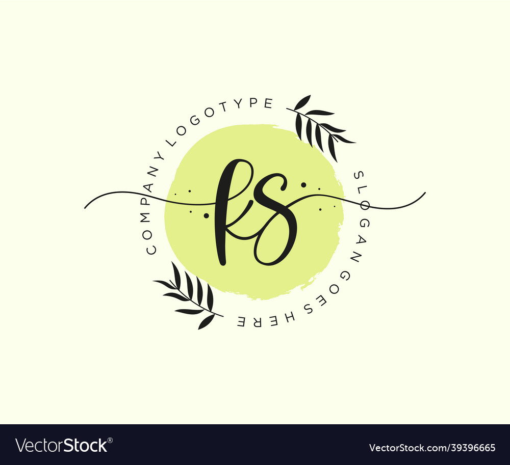 Initial ks feminine logo beauty monogram Vector Image