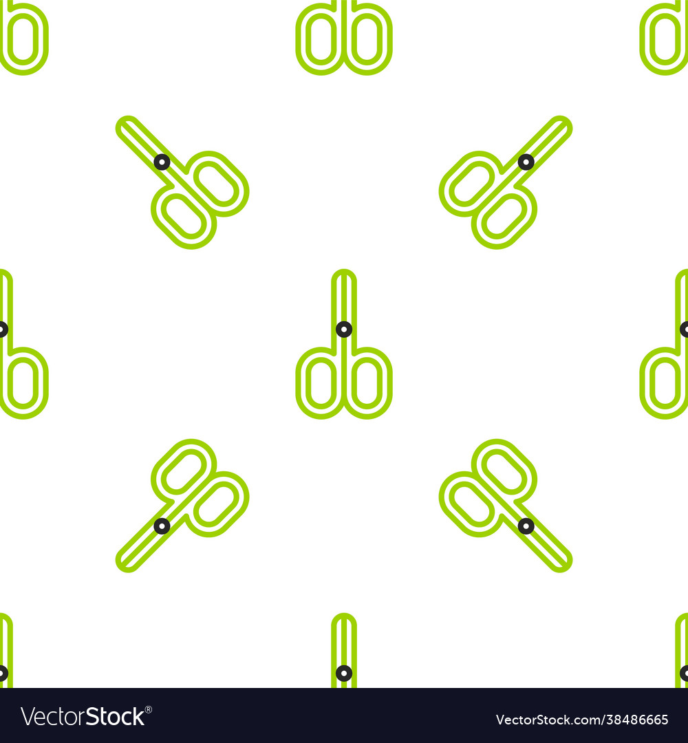 Line scissors icon isolated seamless pattern Vector Image Line scissors icon isolated seamless pattern