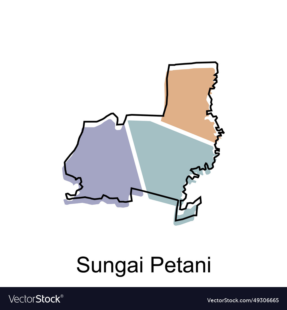 Map city of sungai petani design template Vector Image