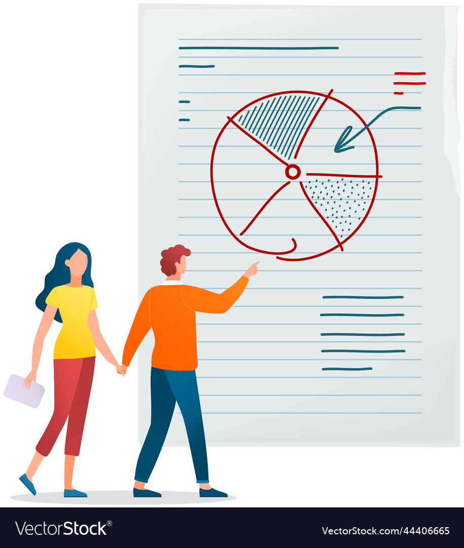 People analyzing chart doing data analysis vector image People analyzing chart doing data analysis