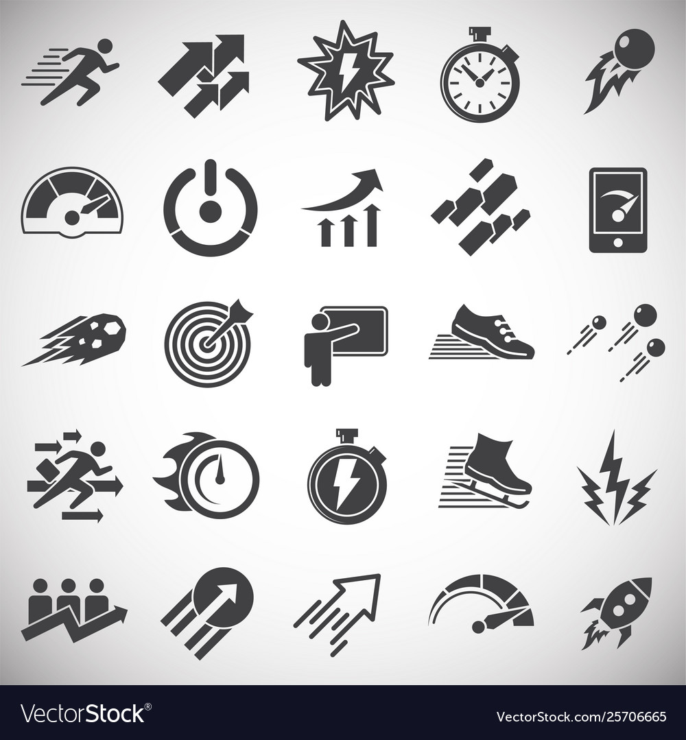 Performance icons set on background for graphic