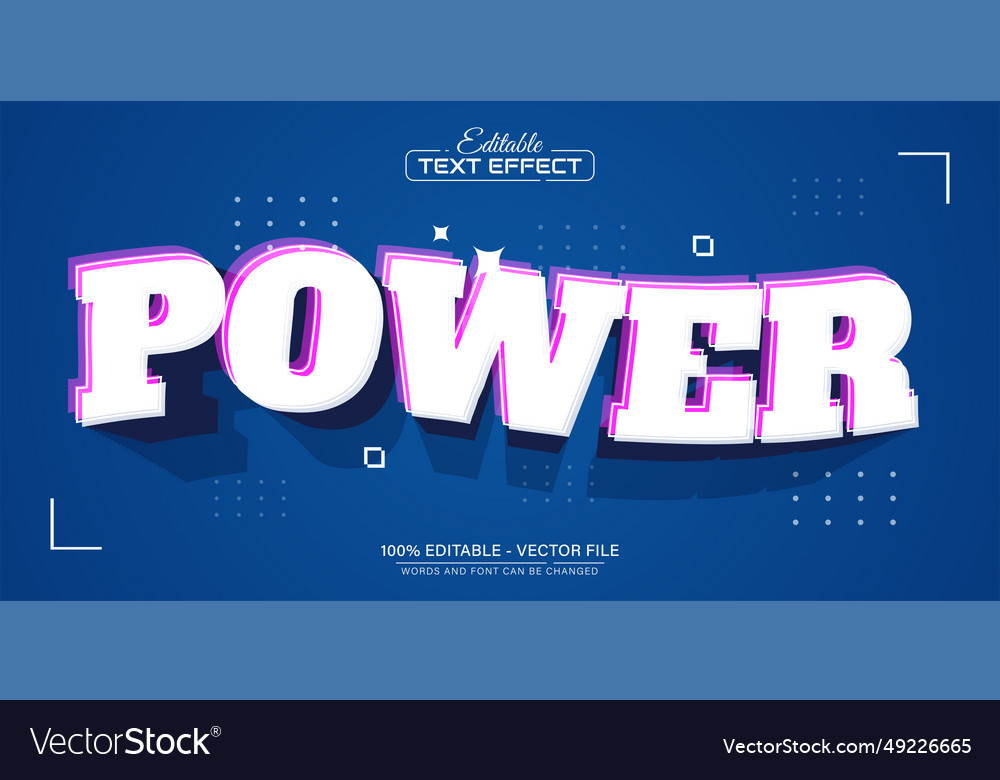 Power modern 3d style text effect editable