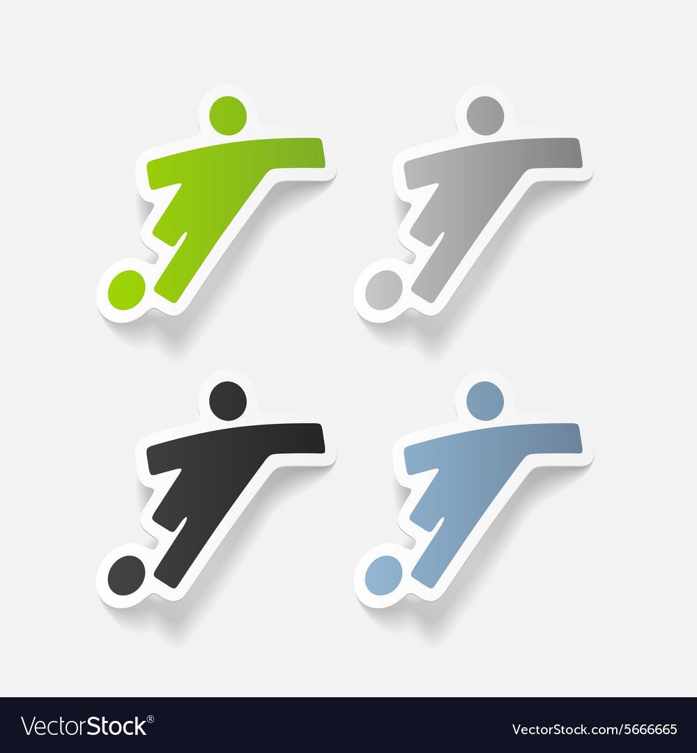 Realistic design element football player