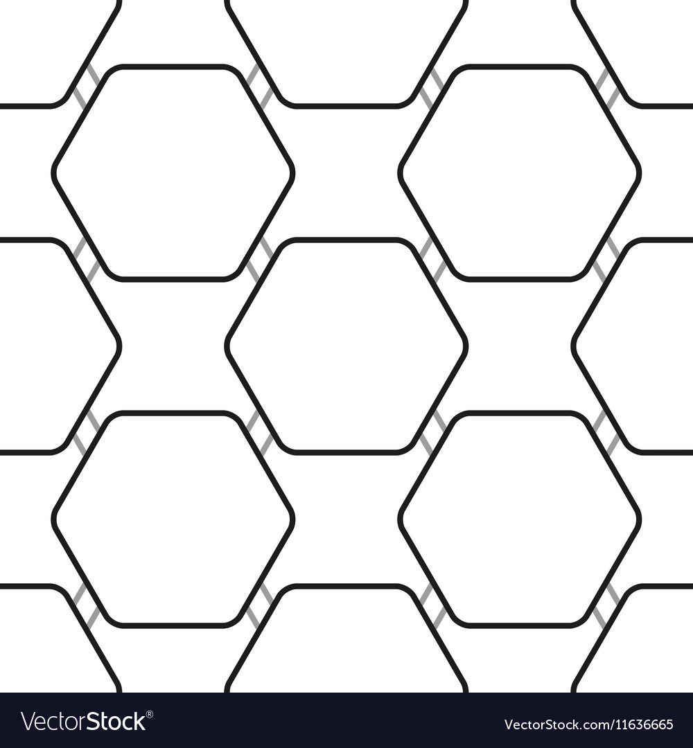 Seamless pattern with black hexagons