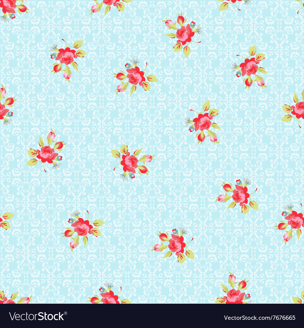 Seamless pattern with small red roses Royalty Free Vector