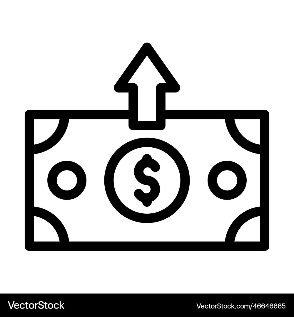 Send money thick line icon for personal Royalty Free Vector