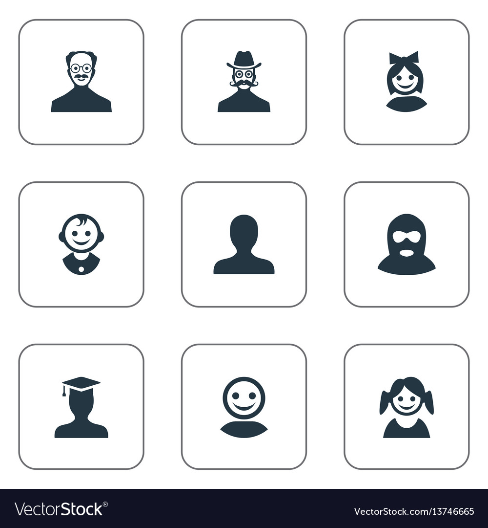 Set of simple member icons