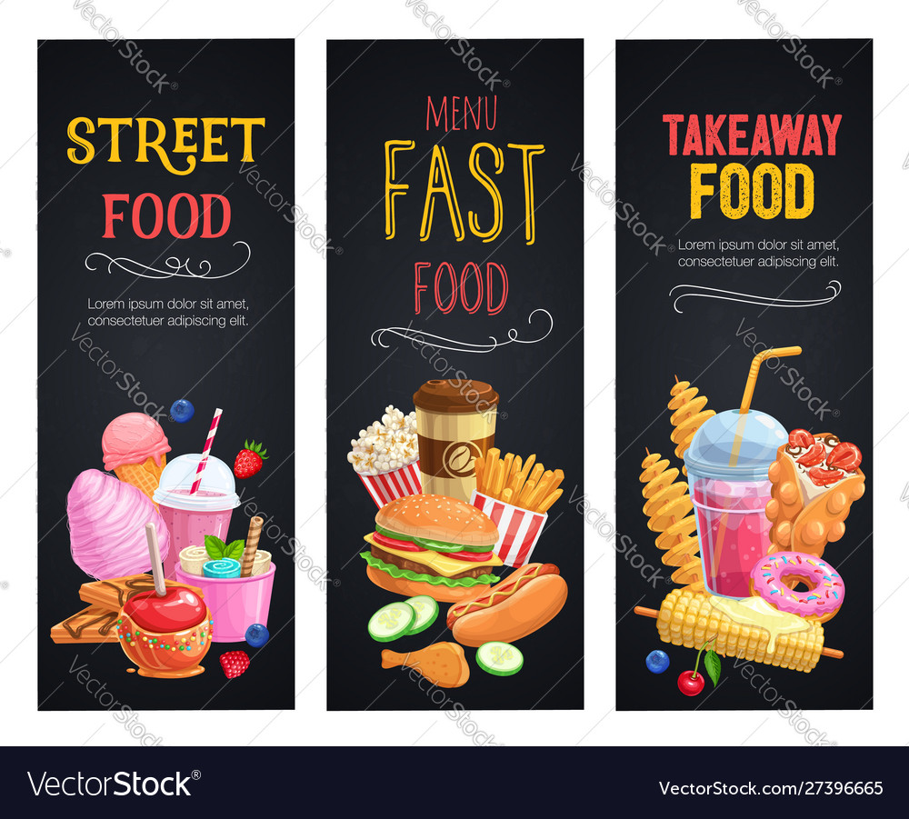 Street food banners Royalty Free Vector Image - VectorStock