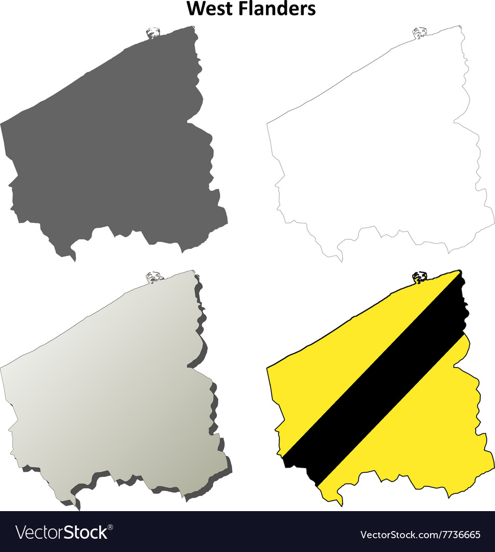 West flanders outline map set - flemish version