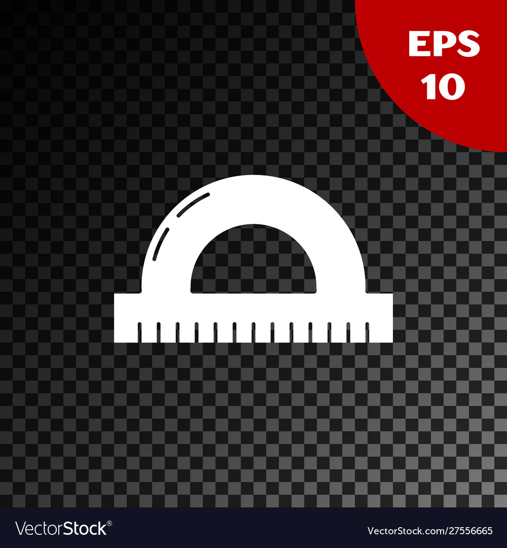 White protractor grid for measuring degrees icon