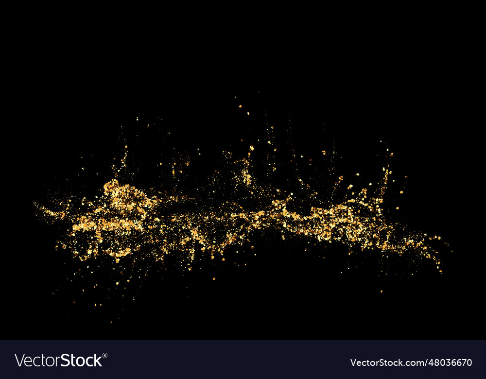 An array with dynamic golden particles on a black Vector Image An array with dynamic golden particles on a black