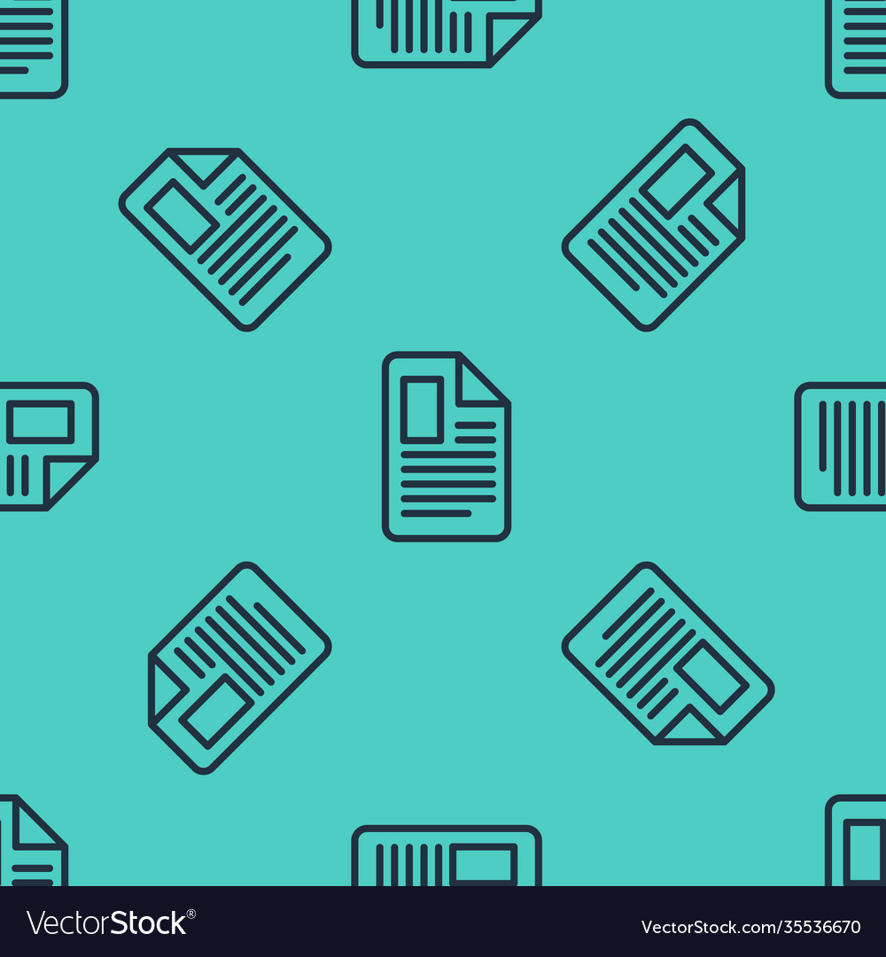 Black line file document icon isolated seamless vector image Black line file document icon isolated seamless