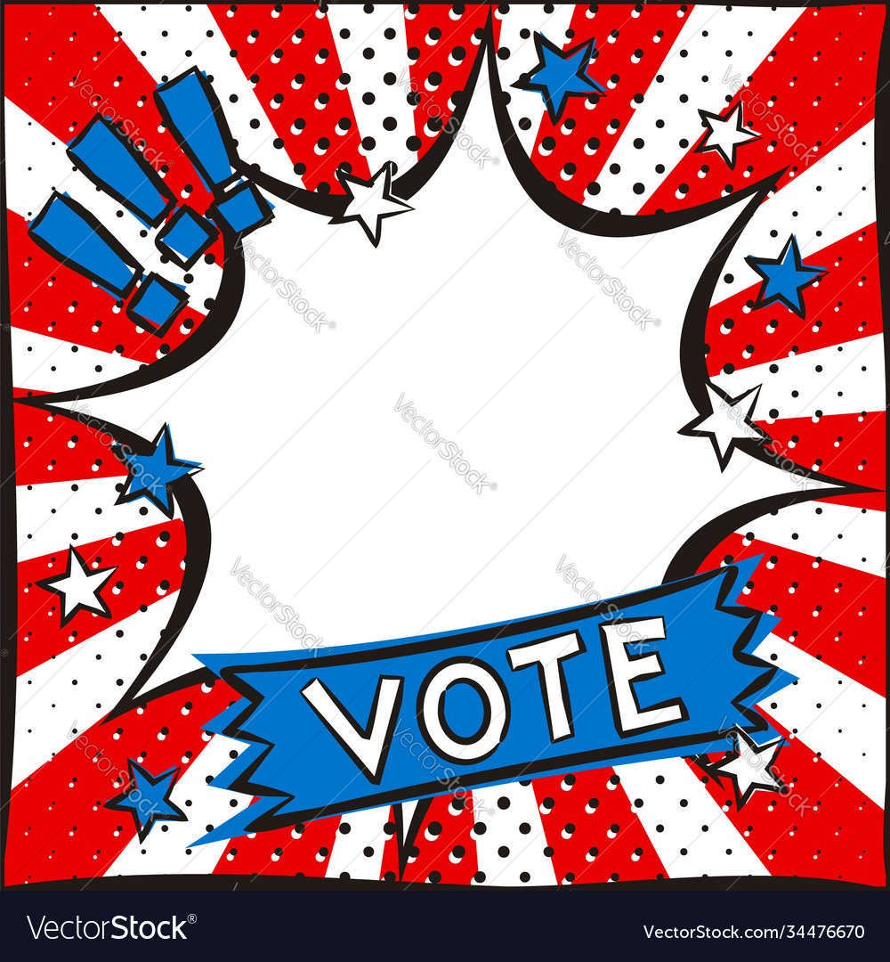 Bright pop art burst picture for usa vote day