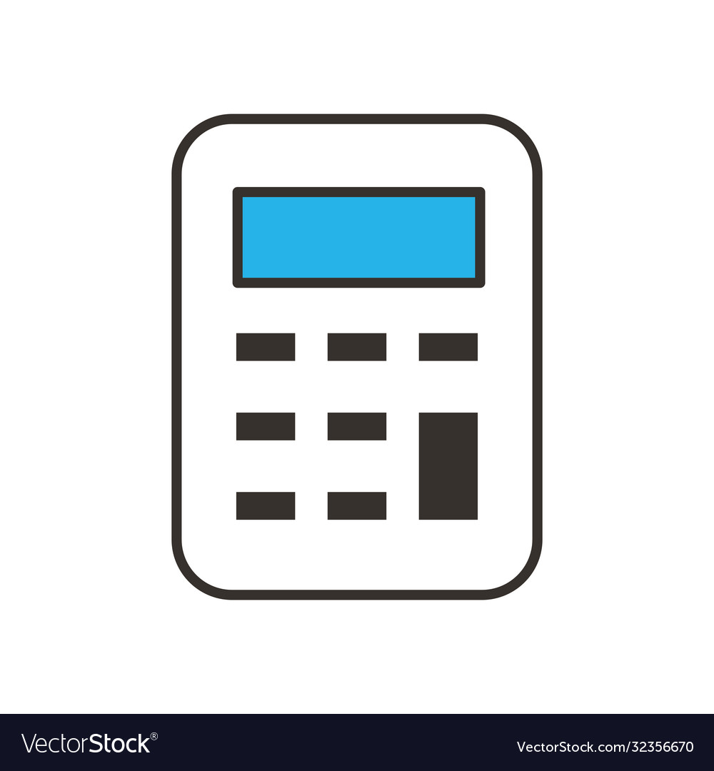 Calculator tool line and fill style icon