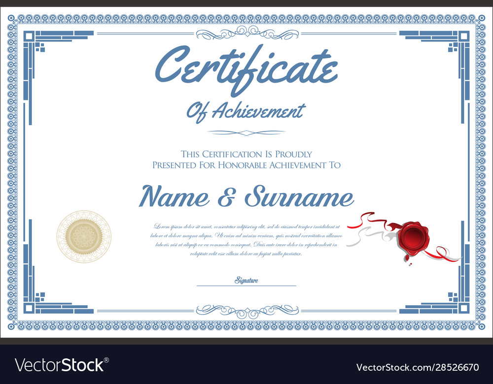 Certificate or diploma retro vintage template 2056