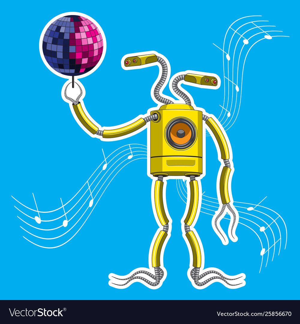 Character is a robot with speaker in body Vector Image Character is a robot with speaker in body