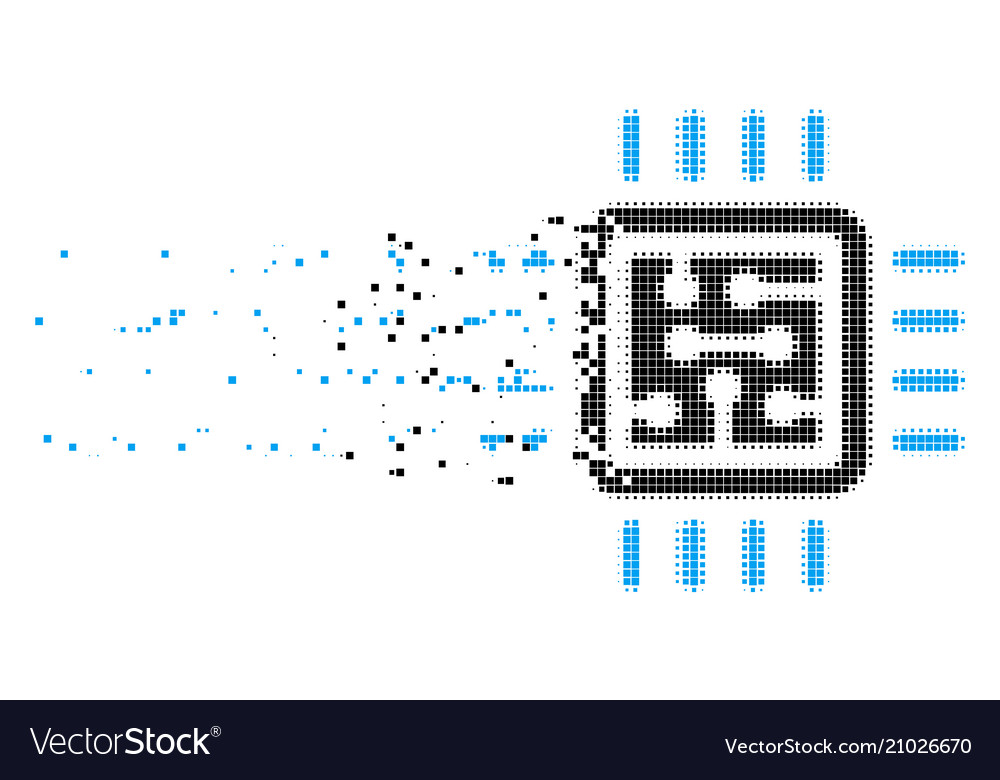 Cpu circuit shredded pixel icon