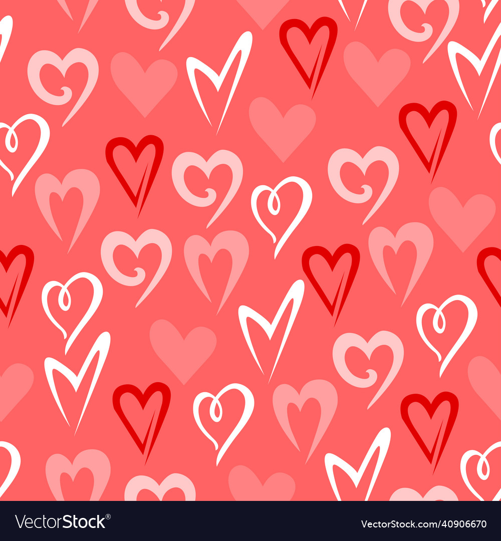 Decorative hearts pattern seamless for valentines Vector Image