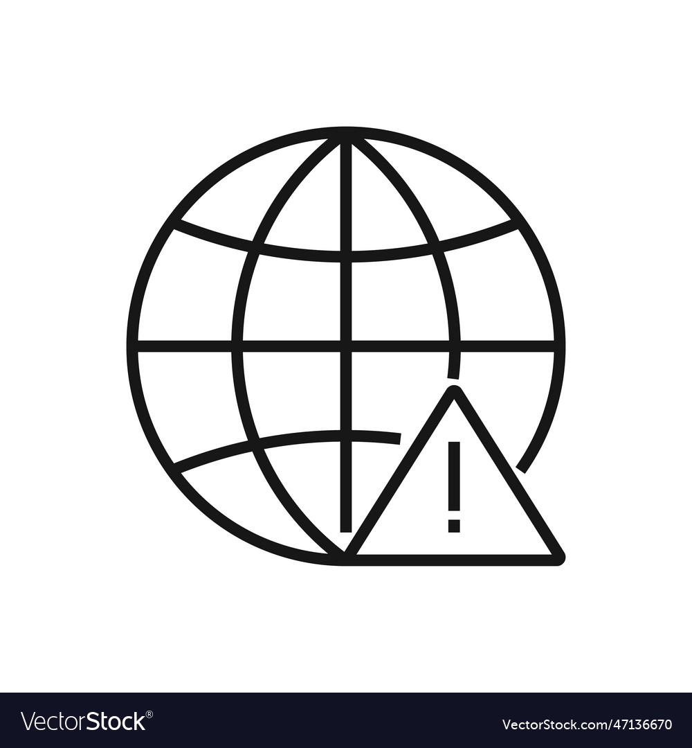 Editable icon of internet error connection vector image Editable icon of internet error connection