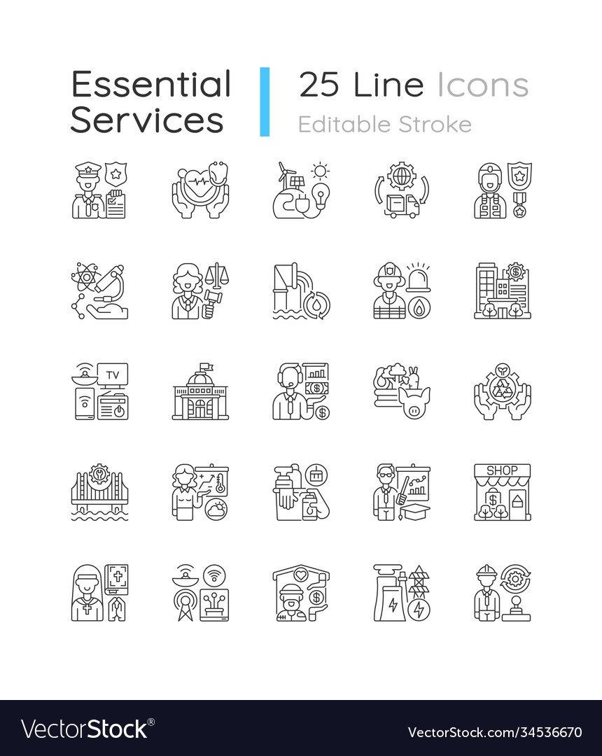 Essential Services Line Icons