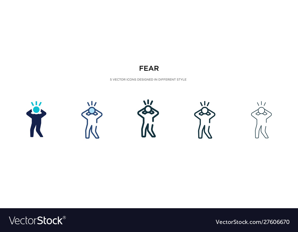 Fear icon in different style two colored Vector Image Fear icon in different style two colored