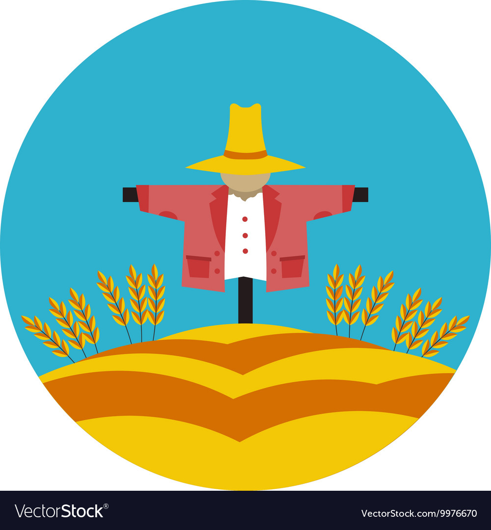 Flat icon scarecrow