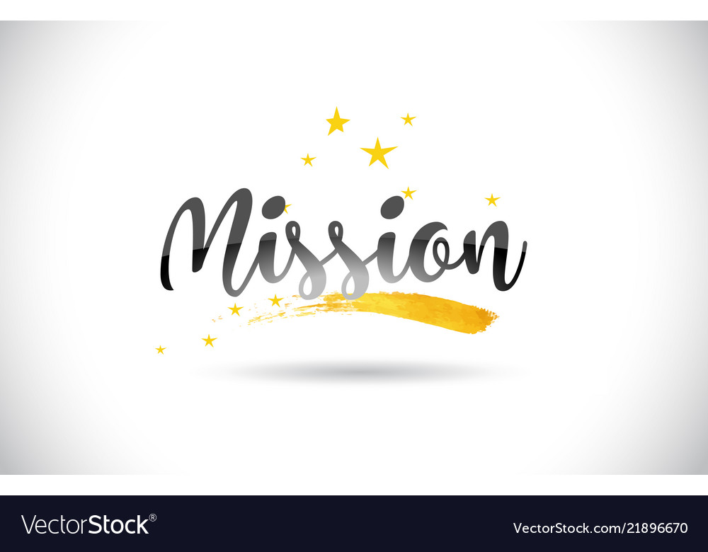 Golden Stars Mission Word Art