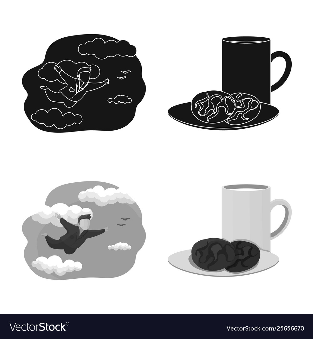 Isolated object dreams and night symbol set