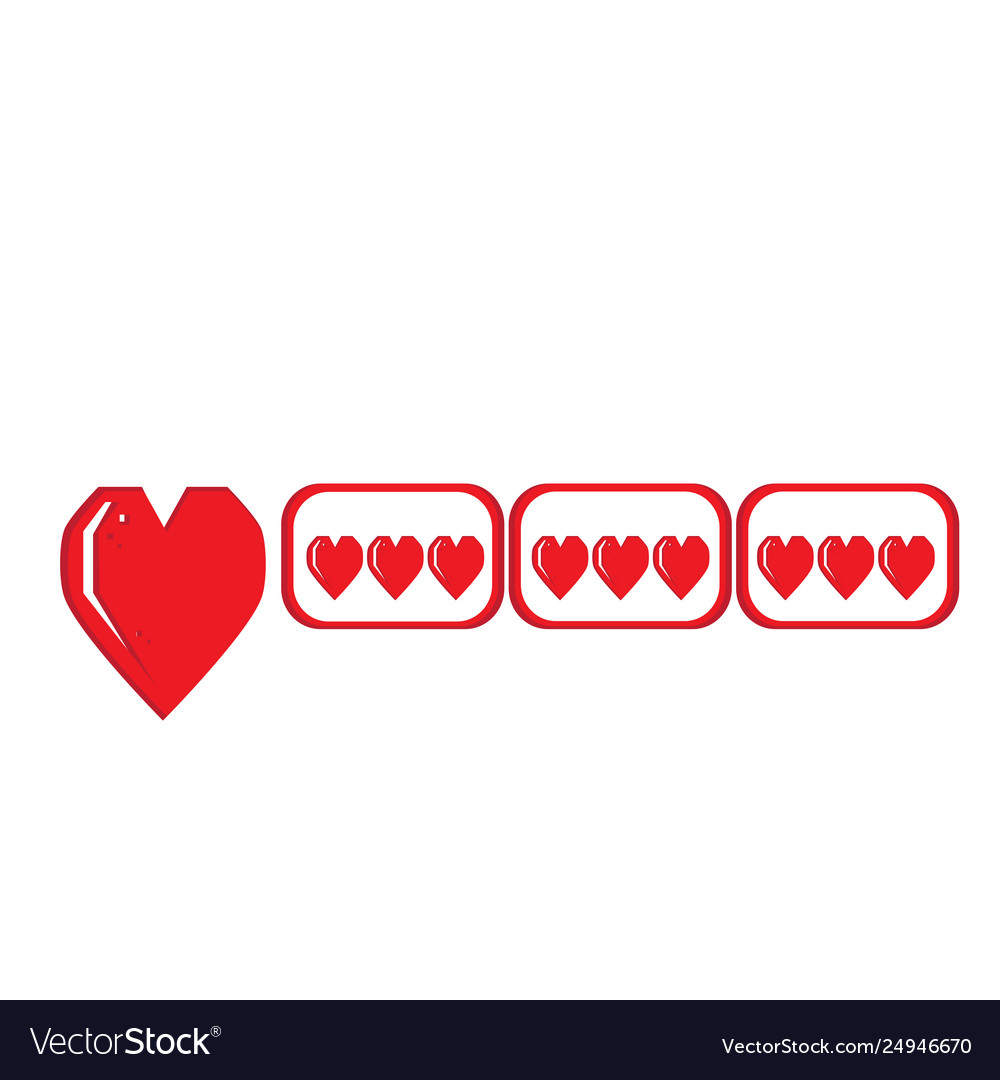 Isolated videogame bar with a heart shape icon