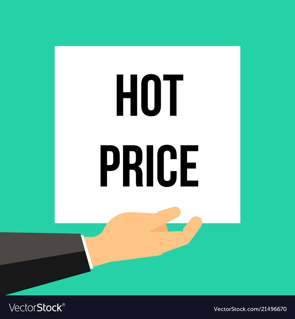 Man showing paper hot price text